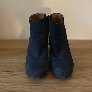 Navy suede boots